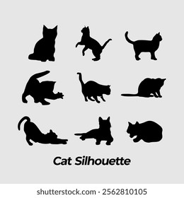 Cat silhouette pet element set pack