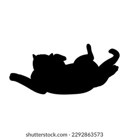 silueta de gato tocando, vector, razas de gatos, mascota, animales gato.