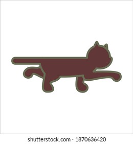 silueta de gato apuntando a la derecha