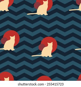 Cat silhouette seamless pattern