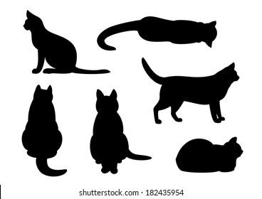 cat silhouette set