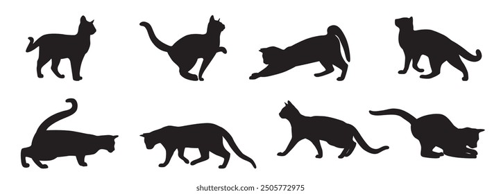 Cat Silhouette set vector illustration