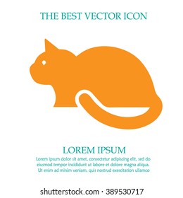 Cat silhouette simple isolated icon symbol.