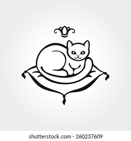 Cat silhouette sleep tail