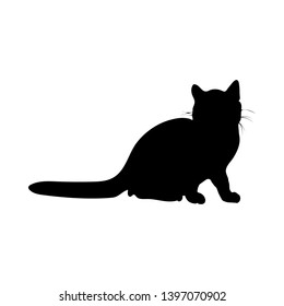 Cat Silhouette. Smooth and Clear. Vector Illustration. 