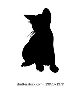 Cat Silhouette. Smooth and Clear. Vector Illustration. 