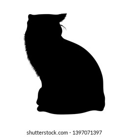 Cat Silhouette. Smooth and Clear. Vector Illustration. 