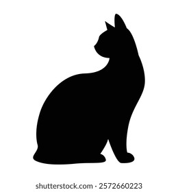 Cat silhouette vector for apps and websites