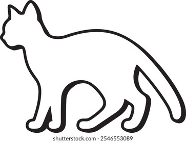 Cat silhouette vector art illustratation on a white background