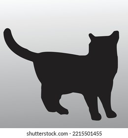 cat silhouette vector art illustration 