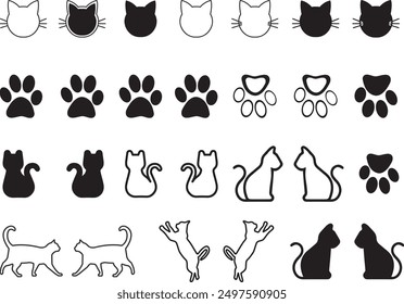 Ilustración de Arte vectorial de silueta de gato. silueta negra