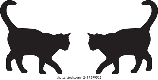 Ilustración de Arte vectorial de silueta de gato. silueta negra Gato