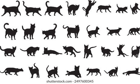 Ilustración de Arte vectorial de silueta de gato. silueta negra Gato