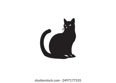 Cat silhouette vector art illustrations