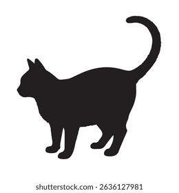 cat silhouette vector, black cat, vector icon, silhouette

