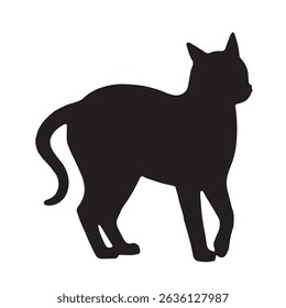 cat silhouette vector, black cat, vector icon, silhouette

