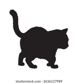 cat silhouette vector, black cat, vector icon, silhouette

