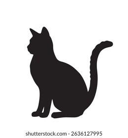 cat silhouette vector, black cat, vector icon, silhouette

