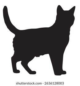 cat silhouette vector, black cat, vector icon, silhouette

