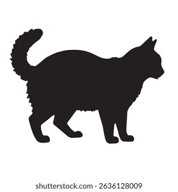 cat silhouette vector, black cat, vector icon, silhouette

