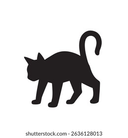cat silhouette vector, black cat, vector icon, silhouette

