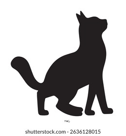 cat silhouette vector, black cat, vector icon, silhouette

