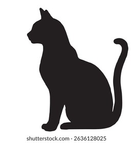 cat silhouette vector, black cat, vector icon, silhouette

