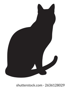 cat silhouette vector, black cat, vector icon, silhouette

