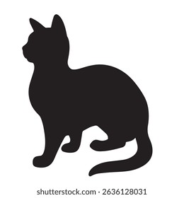 cat silhouette vector, black cat, vector icon, silhouette

