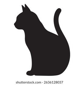 cat silhouette vector, black cat, vector icon, silhouette

