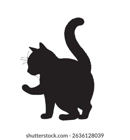 cat silhouette vector, black cat, vector icon, silhouette


