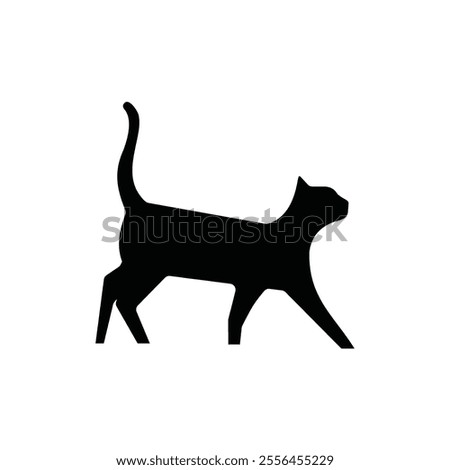 Cat silhouette Vector. black cat, vector icon, silhouette. Silhouette Cat vector logo design. Vector cat silhouette view side, Isolated on a white background