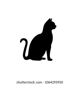 vector de silueta de gato aislado en fondo blanco