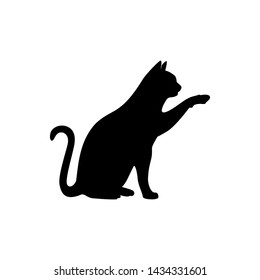 Cat silhouette vector black isolated on white background