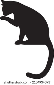 Cat silhouette vector black and white