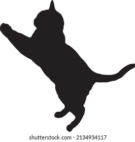 Cat silhouette vector black and white