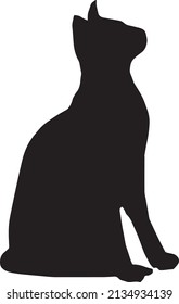Cat silhouette vector black and white