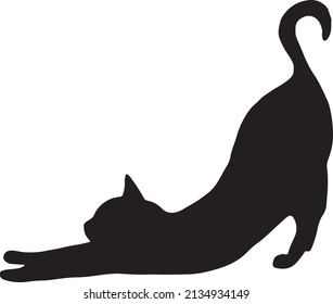 Cat silhouette vector black and white