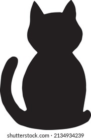 Cat silhouette vector black and white