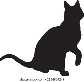 Cat silhouette vector black and white
