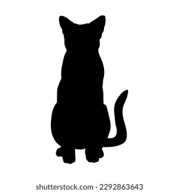 cat silhouette, vector, cat breeds, pet, animals cat.