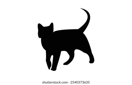Silhueta De Gato E Design De Vetor. 