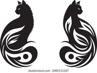 "Cat Silhouette Vector Design is a captivating exploration into the world of minimalist feline art. 