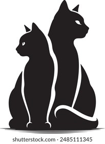 "Cat Silhouette Vector Design is a captivating exploration into the world of minimalist feline art. 