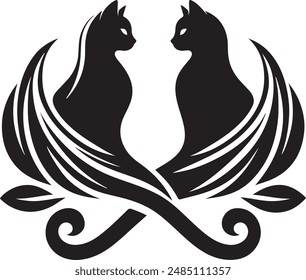"Cat Silhouette Vector Design is a captivating exploration into the world of minimalist feline art. 