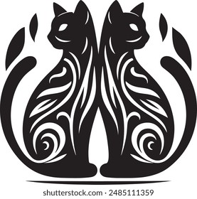 "Cat Silhouette Vector Design is a captivating exploration into the world of minimalist feline art. 
