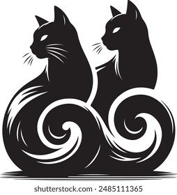 "Cat Silhouette Vector Design is a captivating exploration into the world of minimalist feline art. 