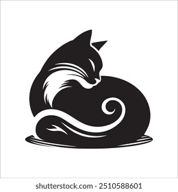 Diseño de Vector de silueta de gato eps