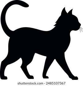 cat silhouette vector design with a white background