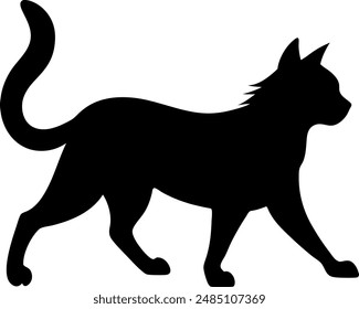 cat silhouette vector design with a white background